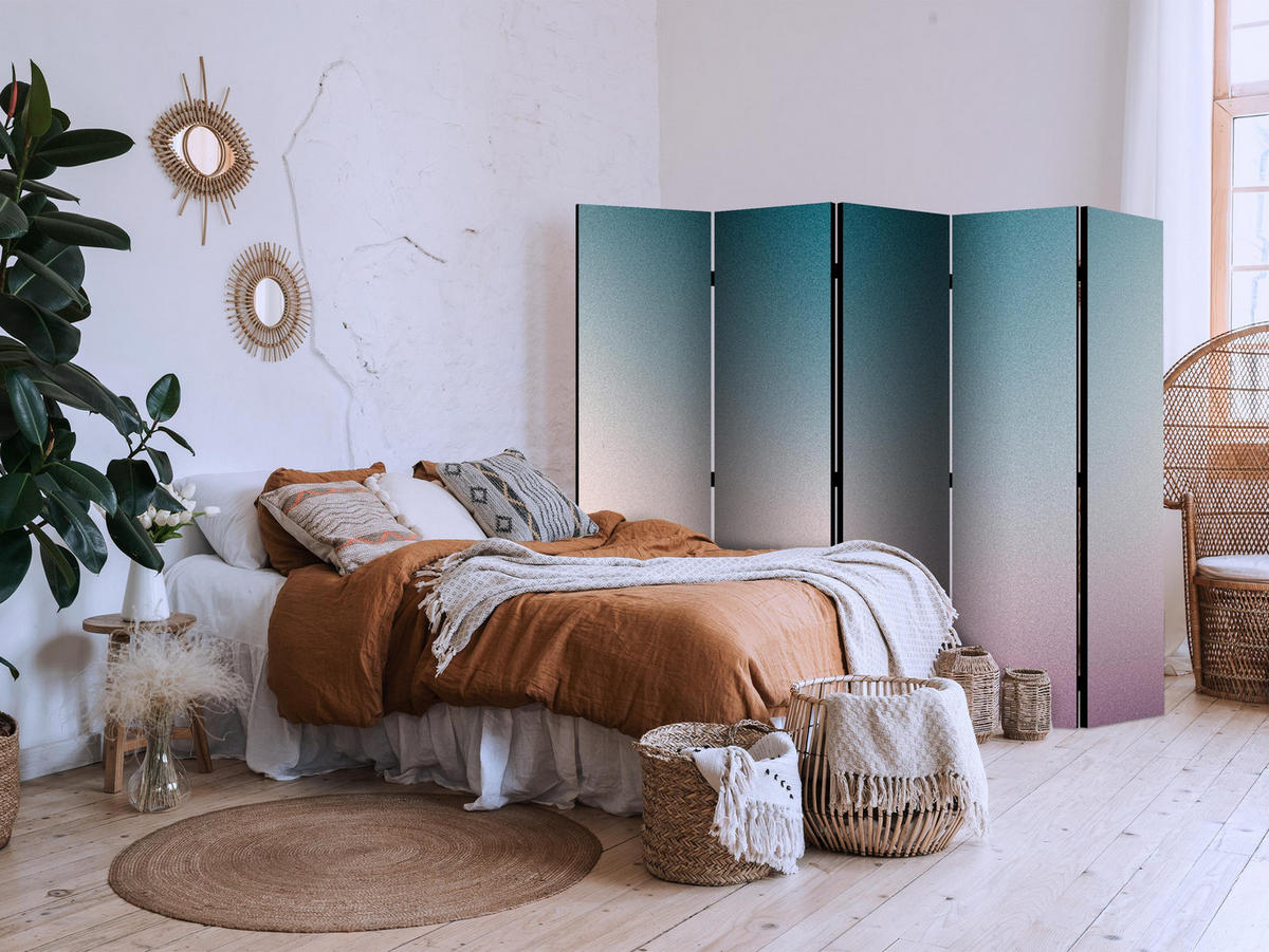 PARAVÁN Jednostranný 5-dielny 225x172 cm Energetický Farebný Prechod - viacfarebná, drevo/textil (225/172/3cm) - Muralo