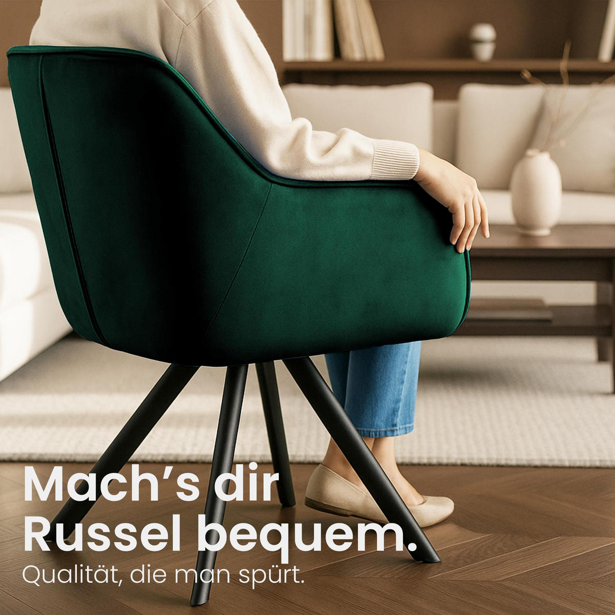 ARMLEHNENSTUHL Samt Grün - Schwarz/Grün, Textil/Metall (57/90/63cm) - CLP