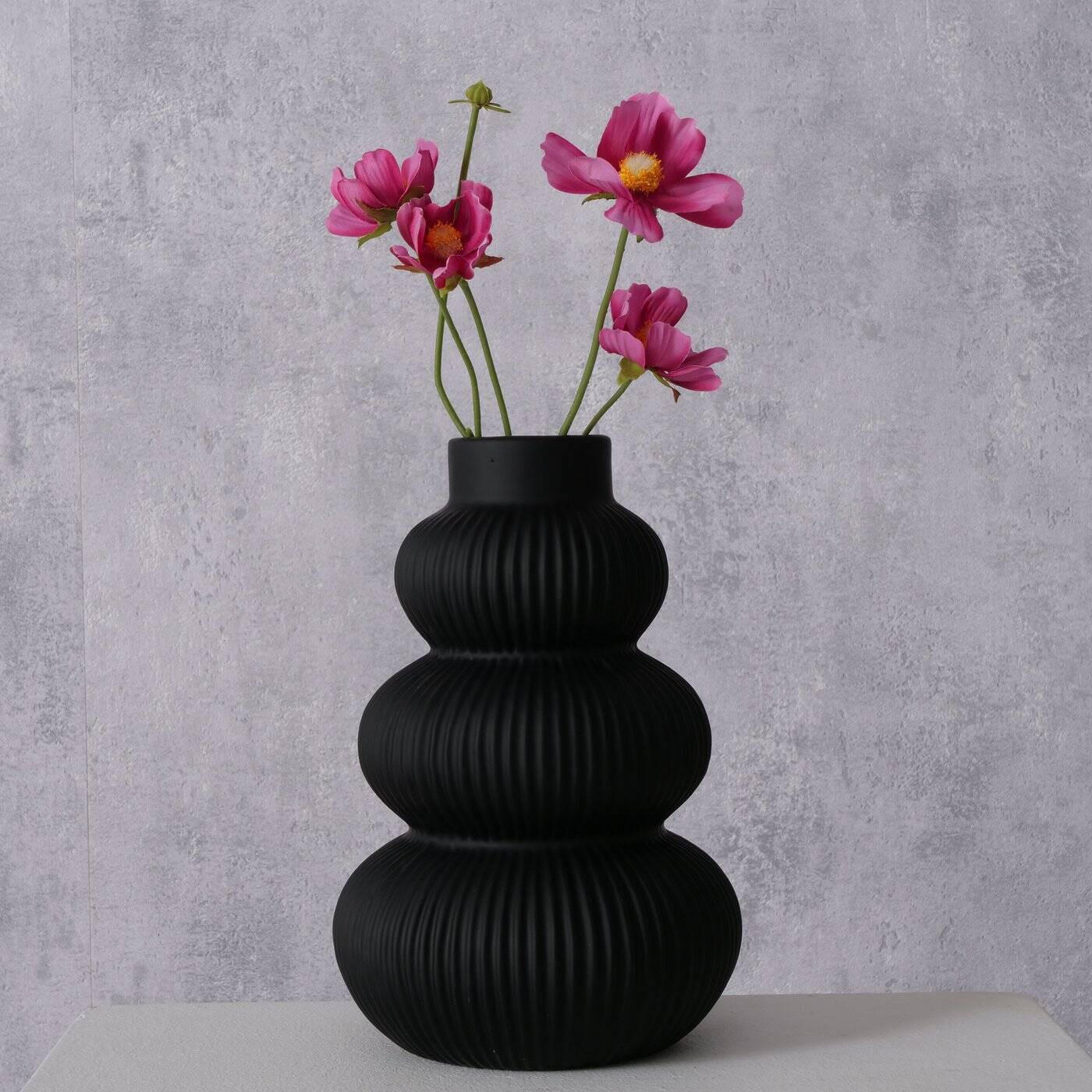 VASE Maurice 21 cm - Schwarz, Keramik (21cm) - Boltze Home