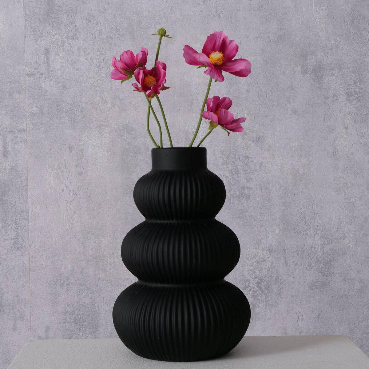 VASE Maurice 21 cm - Schwarz, Keramik (21cm) - Boltze Home