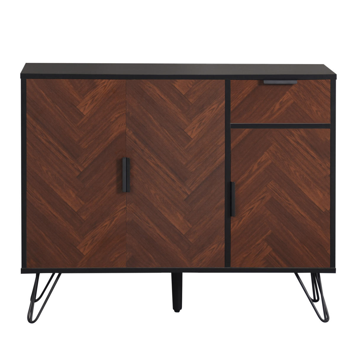 SIDEBOARD 90/30/71,5 cm schwarz holzfarben aus MDF mit Schublade - Schwarz, Holzwerkstoff (90/71.5/30cm) - OKWISH