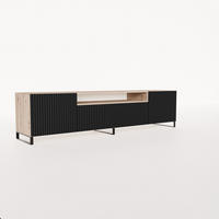 LOWBOARD VAREN 200/41/40 cm, Stand-TV-Schrank Eiche Artisan - Schwarz/Eiche Artisan, Holzwerkstoff (200/41/40cm) - MASSENO