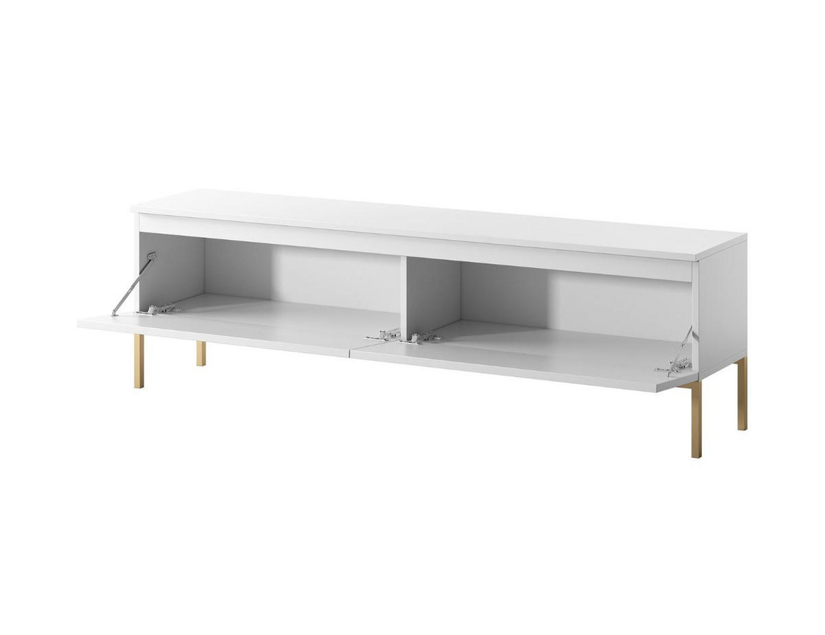 TV-SCHRANK Bemmi Weiß mit goldenen Metallbeinen 150 cm - Goldfarben/Weiß, Holzwerkstoff/Metall (150/46/32cm) - Selsey