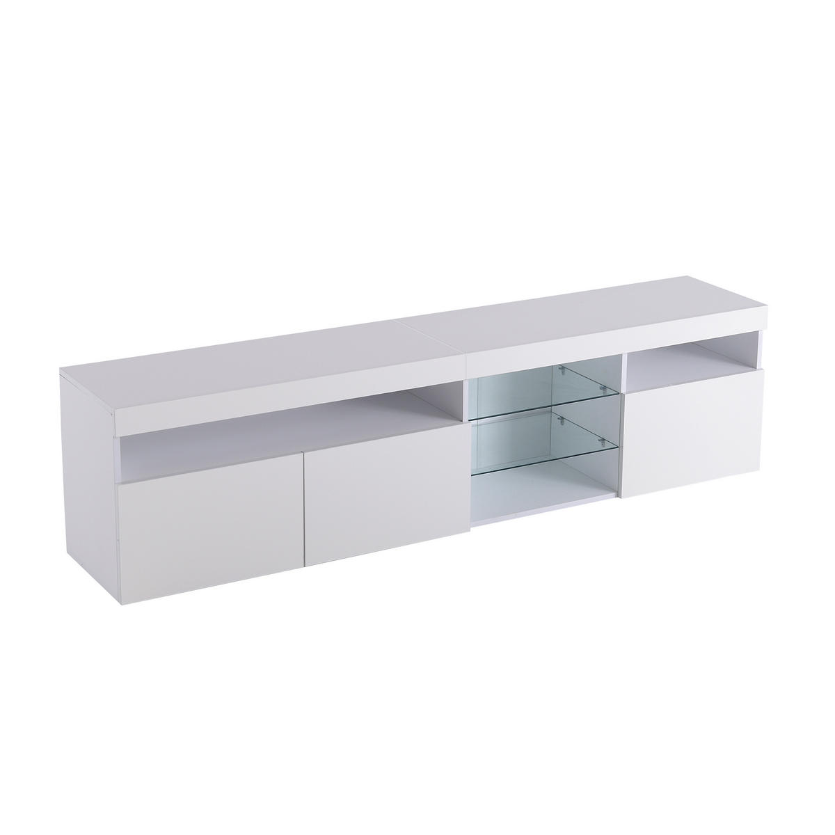 TV-SCHRANK Lowboard 180 cm LED weiß - Weiß, Holz (180/48/35cm) - LEBENLANG