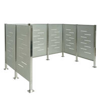MÜLLTONNEN-ZAUN METALL Silber - Silberfarben, Metall (243/150/163cm) - MCW