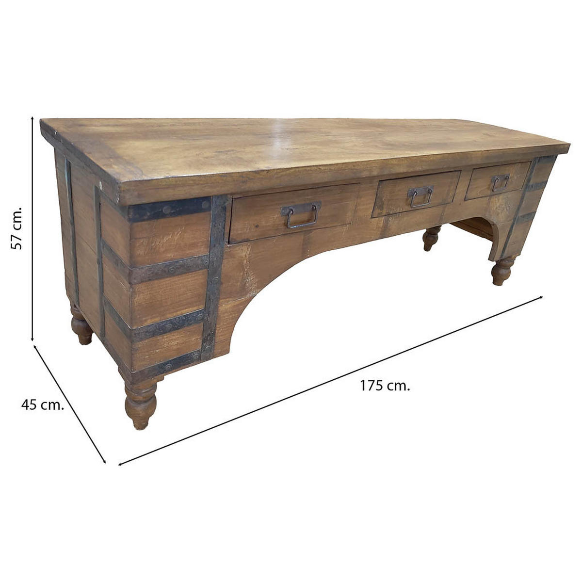 TV-LOWBOARD aus Holz, 175x45x57cm - Braun, Holz (175/57/45cm) - Wanderlust