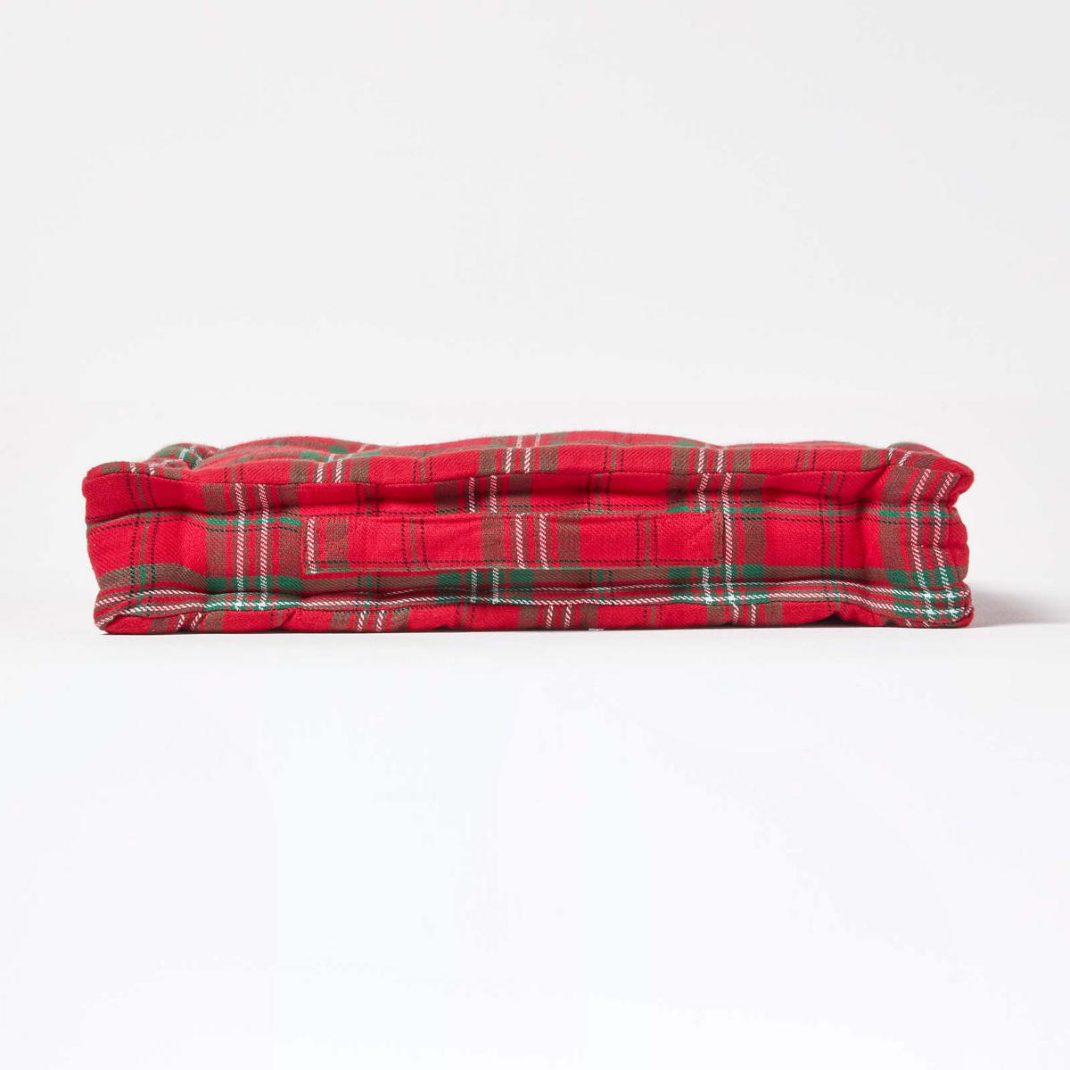 SITZKISSEN Karo rot-grün 40/40/8 cm - Rot, Textil (40/40/8cm) - Homescapes