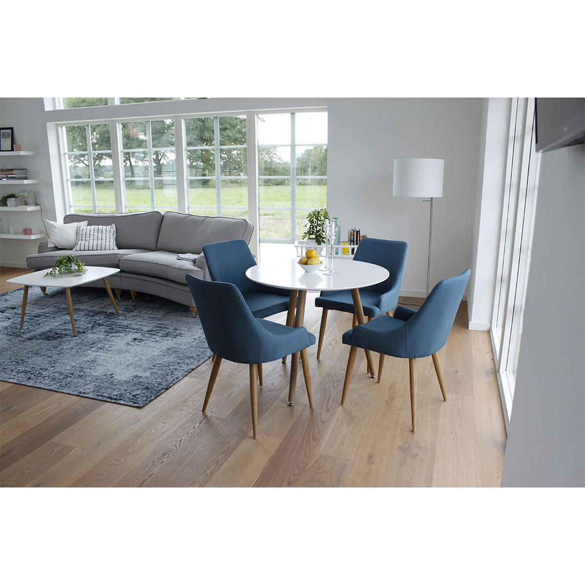 ESSTISCH, Polar, Weiß, MDF, 90 x 90 x 75 cm - Weiß, Holzwerkstoff/Metall (90/90/75cm) - ebuy24