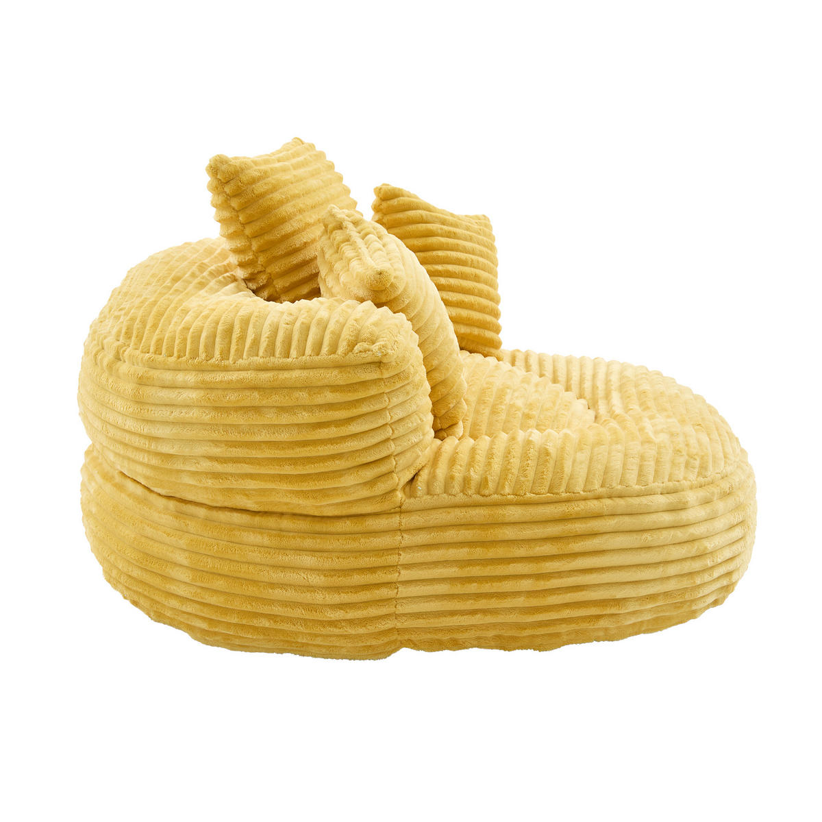 SITZSACK 1-Sitzer 108/108/52 cm in Gelb aus Cord - Gelb, Textil (108/52/108cm) - CHICFURN