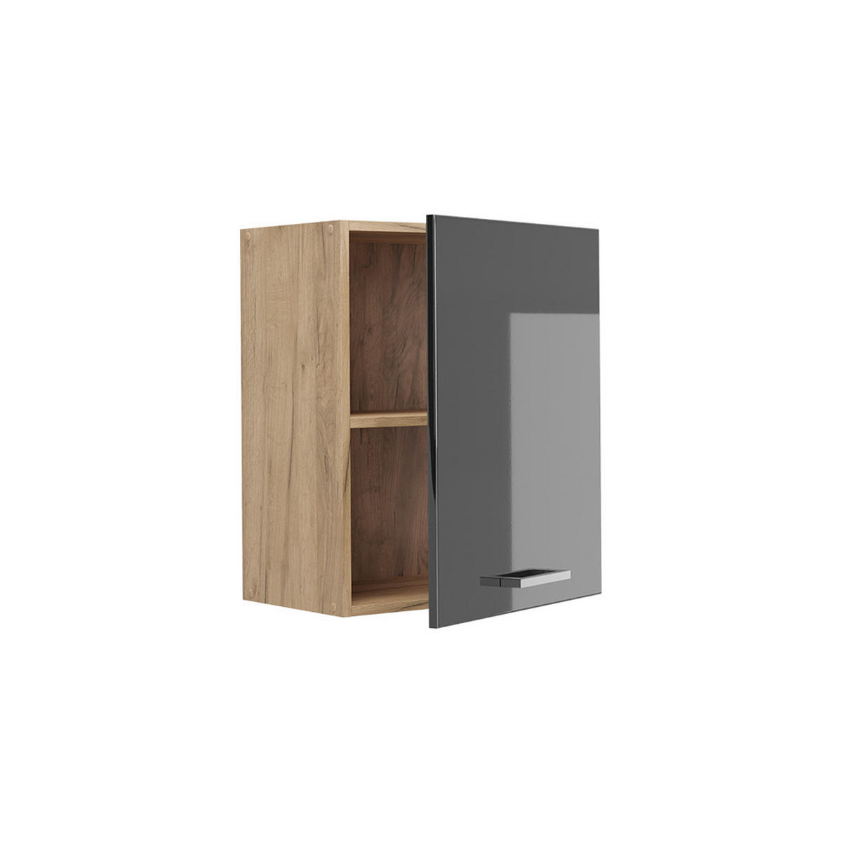HÄNGESCHRANK R-Line, Anthrazit Hochglanz/Goldkraft Eiche, 50 cm - Eichefarben/Anthrazit, Holzwerkstoff (50/60/31cm) - Vicco