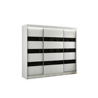 KLEIDERSCHRANK SOLTI - 250 cm - Weiß|Schwarz - Schwarz/Weiß, Holzwerkstoff (250/215/61cm) - ALTDECOR