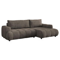 ECKSOFA Haiti, Seite: Rechts 2R+LC - Schwarz/Braun, Holz/Textil (276/156cm) - MIRJAN24