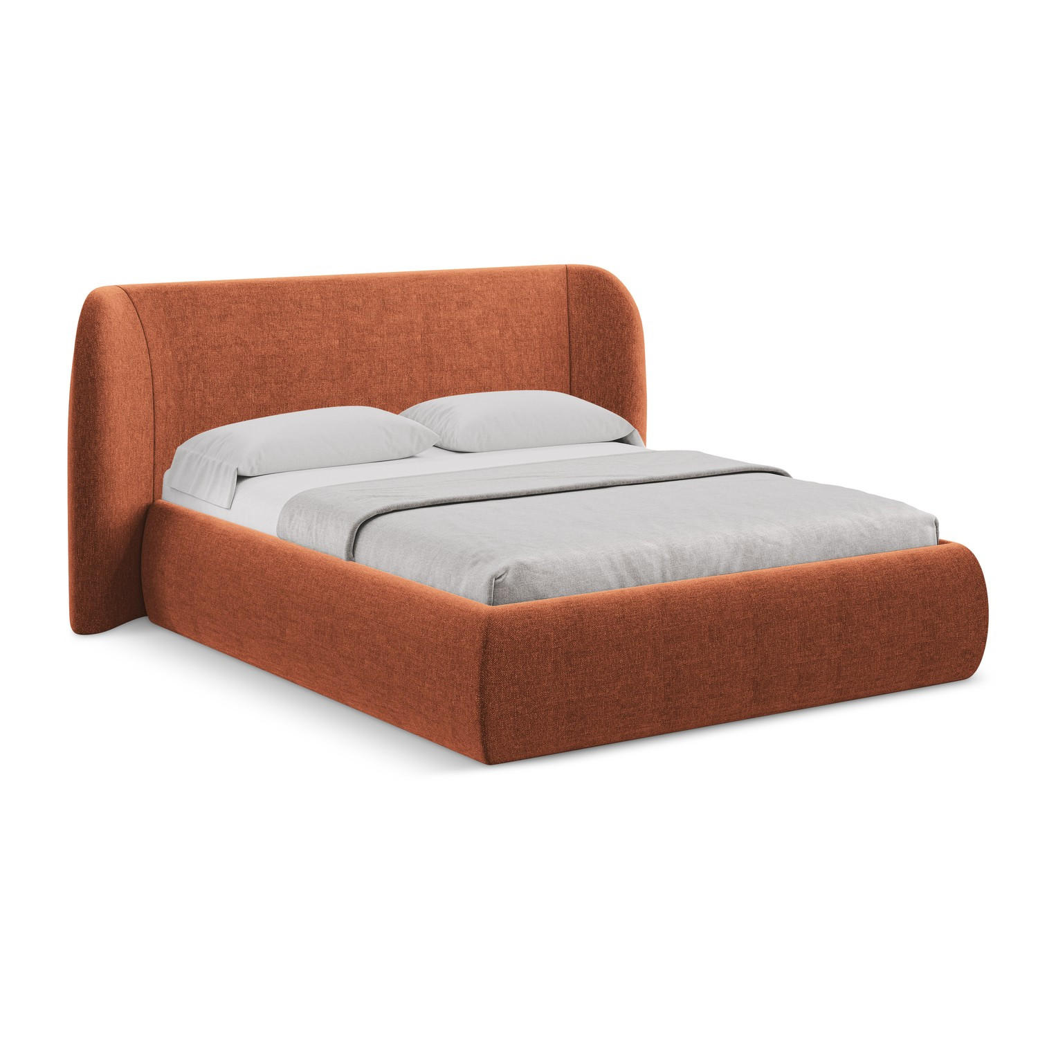 POLSTERBETT mit Bettkasten und Lattenrost 190x215 Orange - Terracotta/Schwarz, Kunststoff/Textil (140/200cm) - LaMiaSofa