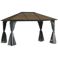 PAVILLON, Grau, 300L x 300B x 265H cm/300L x 400B x 265H cm, Alu, Polyester - Grau, Metall (400/265/300cm) - Outsunny