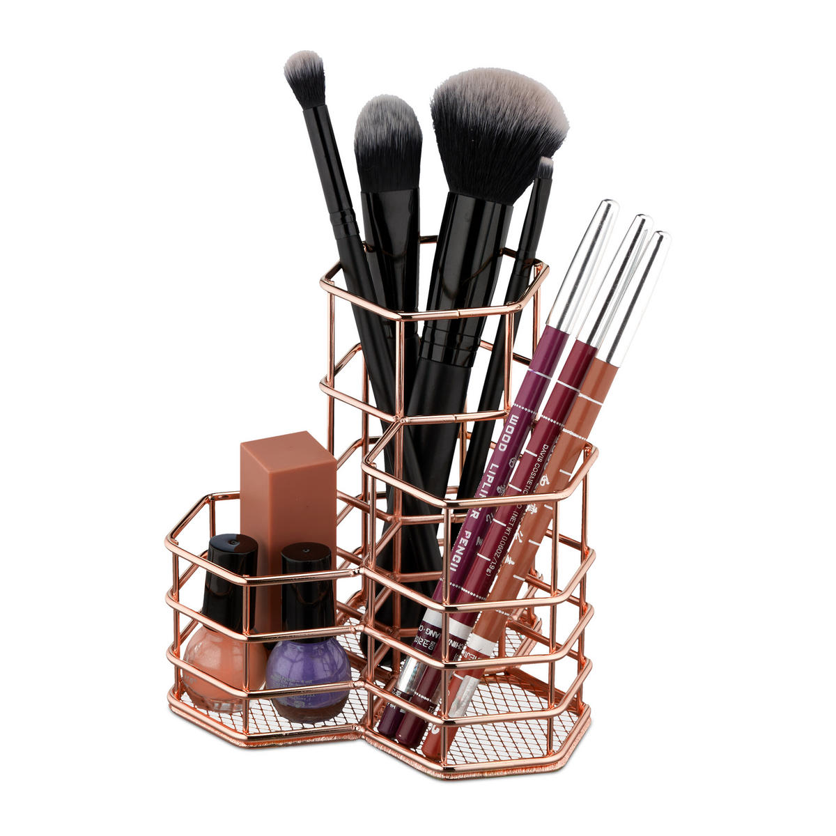 PINSELHALTER - Kupferfarben, Metall (12/12.5/12.5cm) - Relaxdays