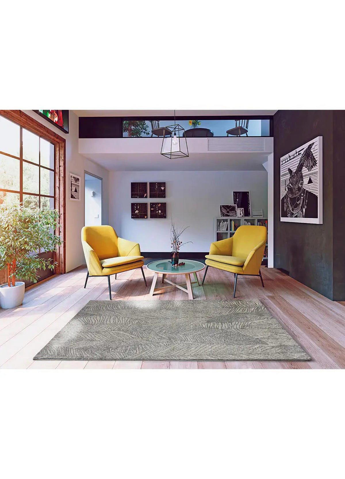 WEBTEPPICH Grau Hojas Sunset 160/230 cm - Grau, Naturmaterialien/Textil (160/230cm) - Atticgo