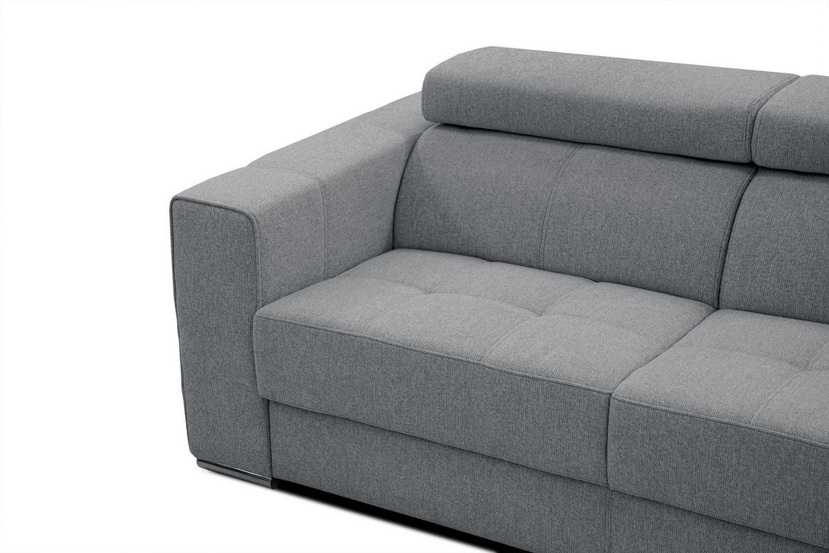 SOFA QUARTZ 3-Sitzer mit Ausziehsitz, grau - Grau, Holzwerkstoff/Textil (202/80/102cm) - Courtois Laville