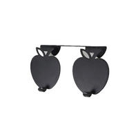 DUBBLA handdukskrokar med äppledesign - Svart, Metall (7.5/3/14.5cm) - Calicosy