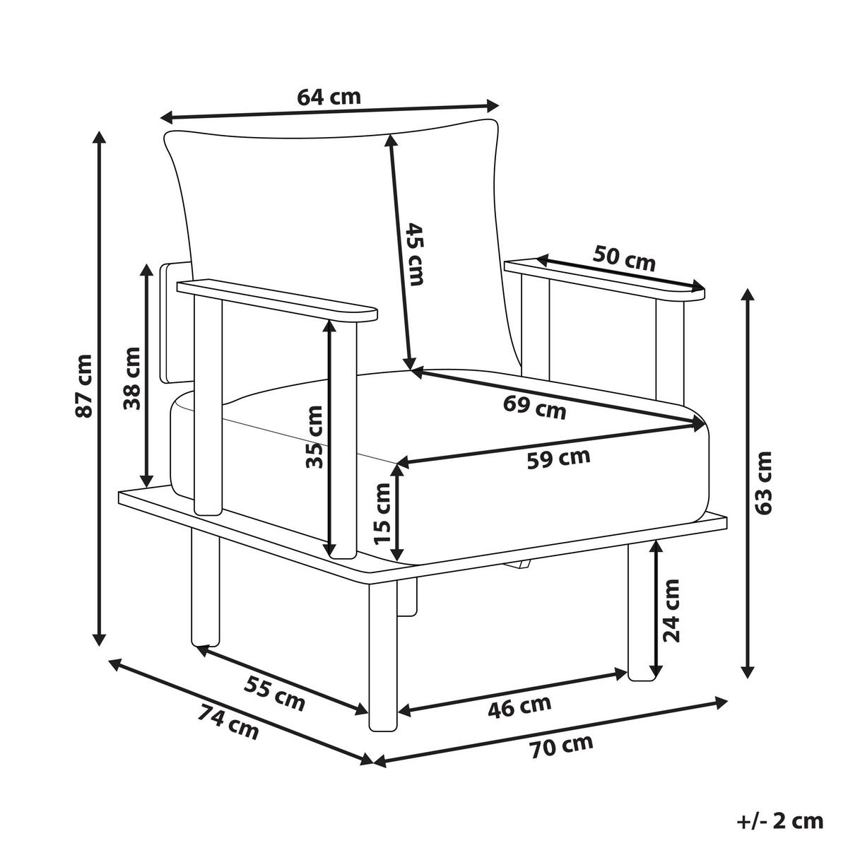 SESSEL Dunkelgrün Asker - Dunkelgrün/Braun, Textil (70/87/74cm) - Beliani
