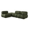 ECKSOFA Links Kunstleder Grün - Schwarz/Grün, Leder/Kunststoff (190/285cm) - Makamii