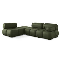 ECKSOFA Links Kunstleder Grün - Schwarz/Grün, Leder/Kunststoff (190/285cm) - Makamii