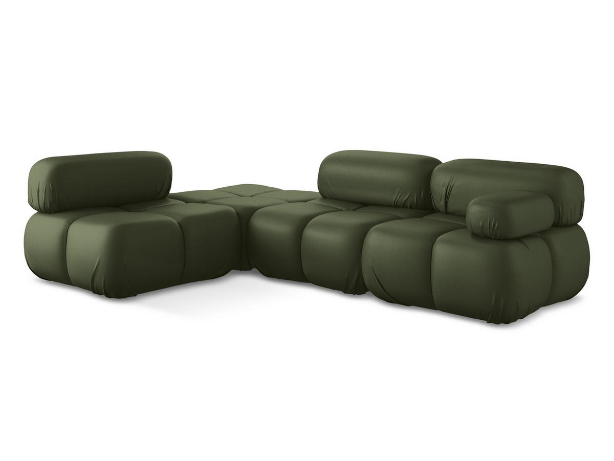 ECKSOFA Links Kunstleder Grün - Schwarz/Grün, Leder/Kunststoff (190/285cm) - Makamii