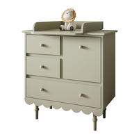 BABUSHKA Kommode mit Schubladen, mit Wickeltisch, Olivgrün - Olivgrün, Holzwerkstoff (84/91/50cm)