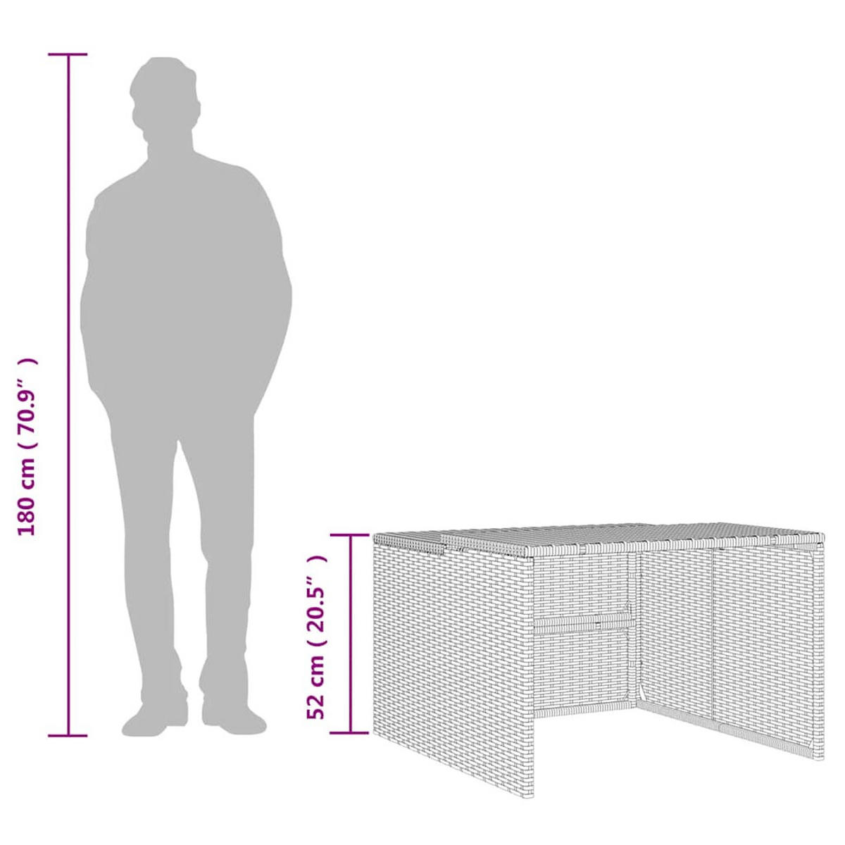 MÄHROBOTER-GARAGE Braun 86/90/52/57 Cm Poly Rattan - Braun, Kunststoff (90/57/86cm) - vidaXL
