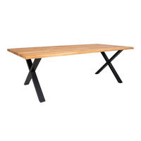 ESSTISCH 240x95 cm mit gewelltem Rand natur, schwarz - Braun, Holzwerkstoff (95/240/75cm) - ebuy24