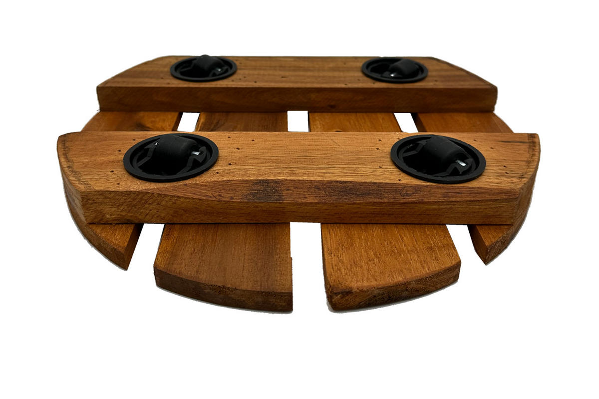 PFLANZENROLLER rund Akazienholz Ø 30 cm Braun - Braun, Holz (30/4.5cm) - dasmöbelwerk