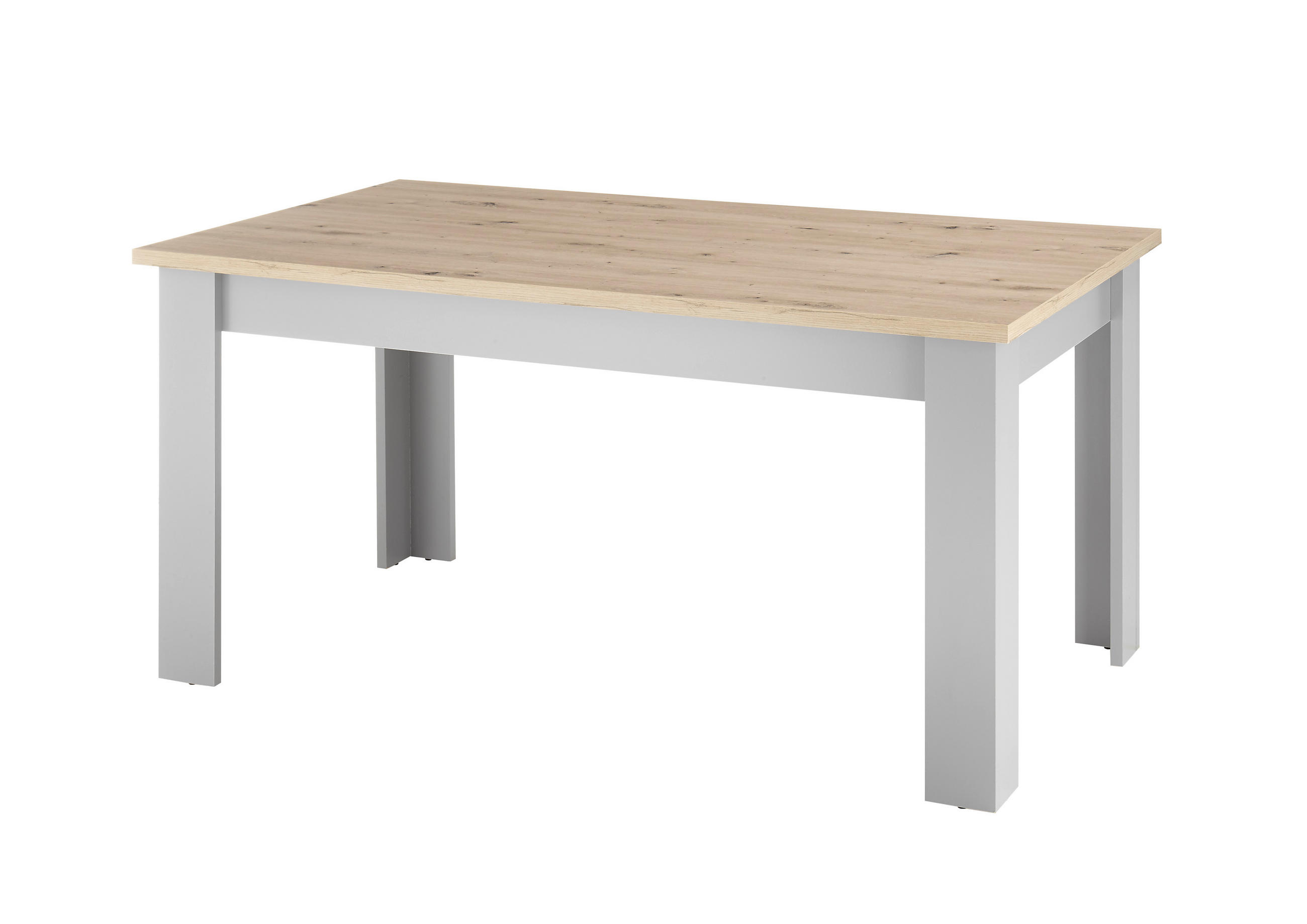ESSTISCH C14 Light Gray & Artisan Eiche 160/76/90 cm Landhaus - Grau, Holzwerkstoff (90/160/76cm) - Livojo