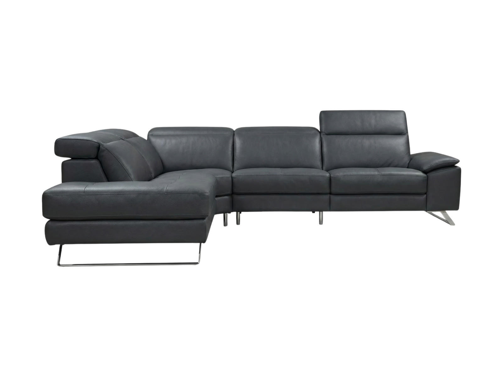 ECKSOFA Genius Echtleder Anthrazit - Anthrazit, Leder/Metall (230/264cm)