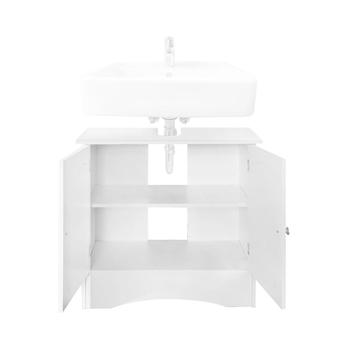 SKŘÍŇKA POD UMYVADLO - bílá, kompozitní dřevo (30/60/60cm) - ML-DESIGN