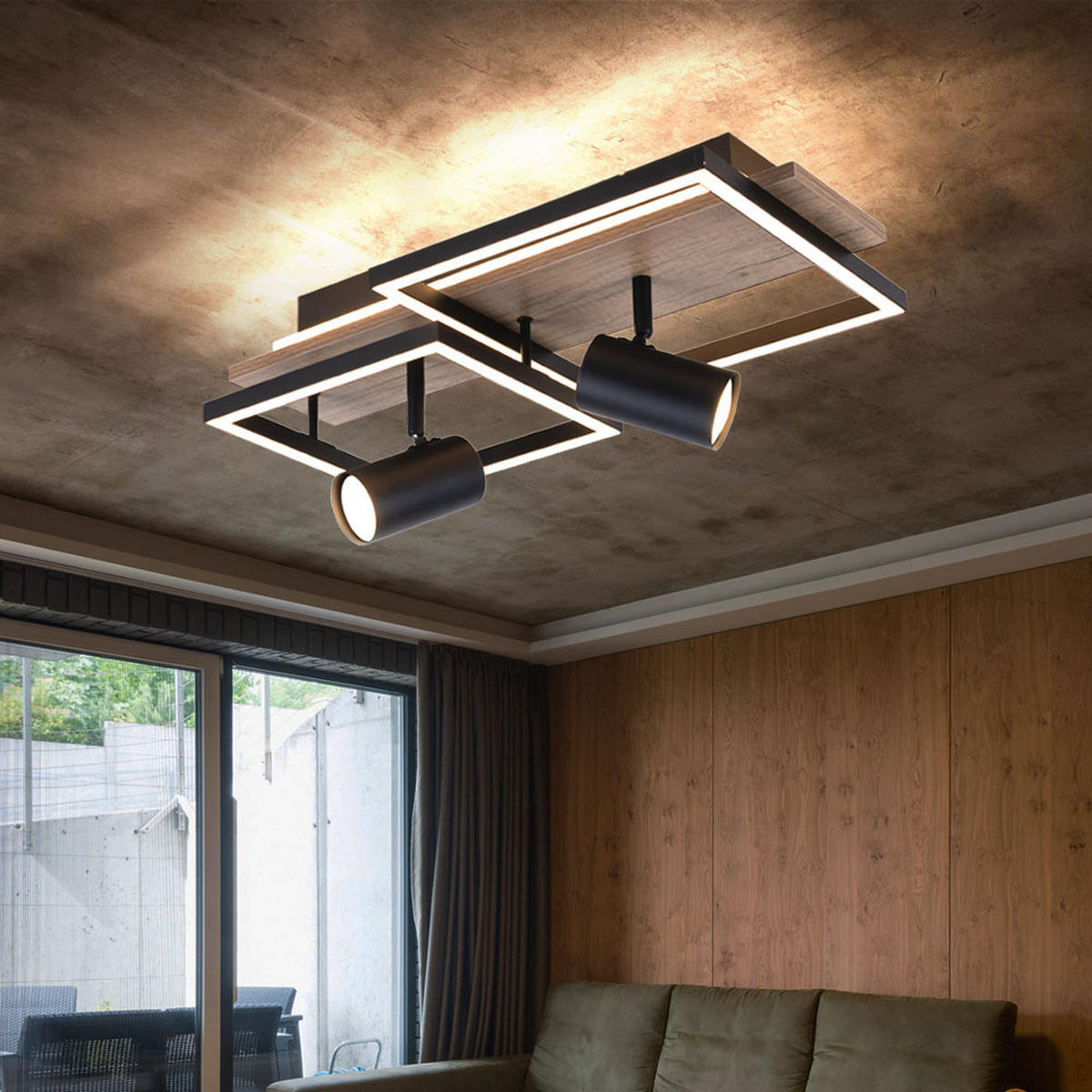 LED DECKENLEUCHTE KASSU Metall Braun - Braun, Metall (50/27/18cm)