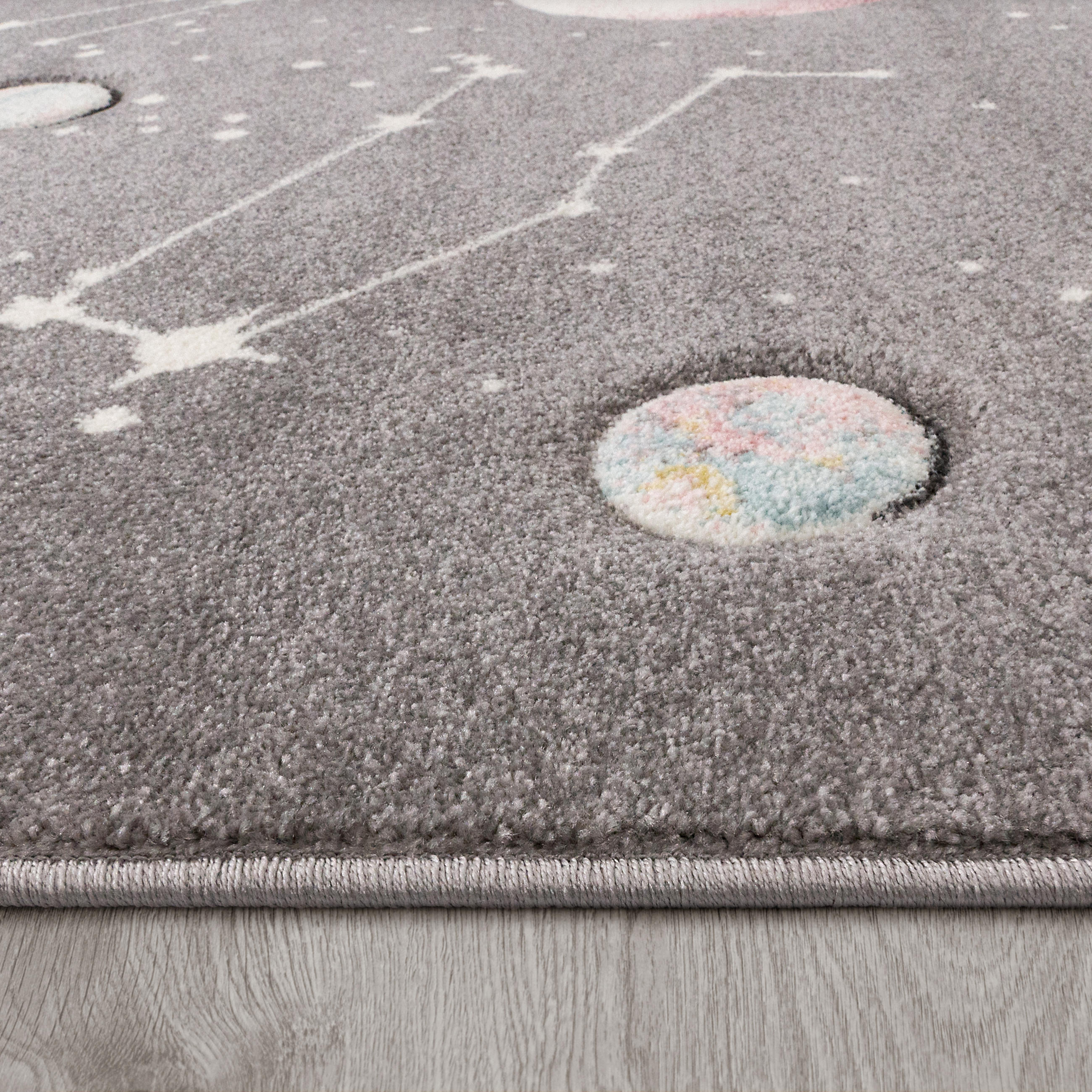 Thumbnail - Paco Home Kinderteppich, Grau, Textil, Rechteckig, 80x150 cm, strapazierfähig, für Fußbodenheizung geeignet, Teppiche & ...