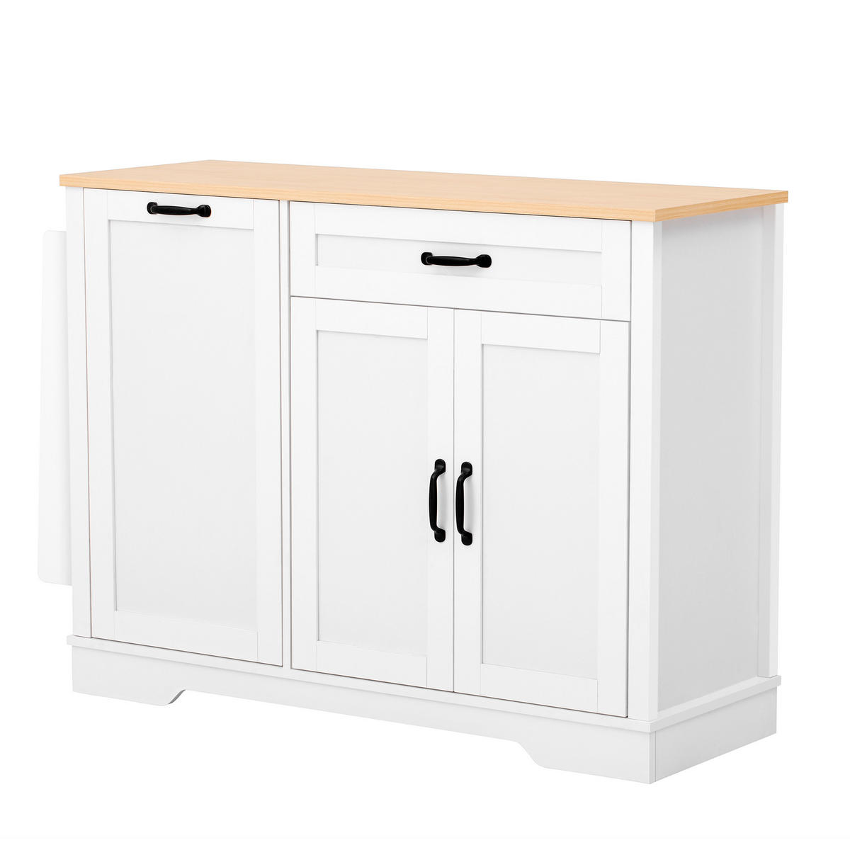 KÜCHENINSEL 115/40/87 cm weiß mit ausziehbaren Schubladen - Weiß, Holzwerkstoff (115/87/40cm) - OKWISH