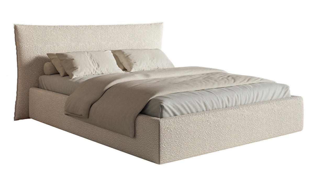 POLSTERBETT Softie Hellbeige Boucle 160 cm - Beige, Textil (160/200cm) - Selsey