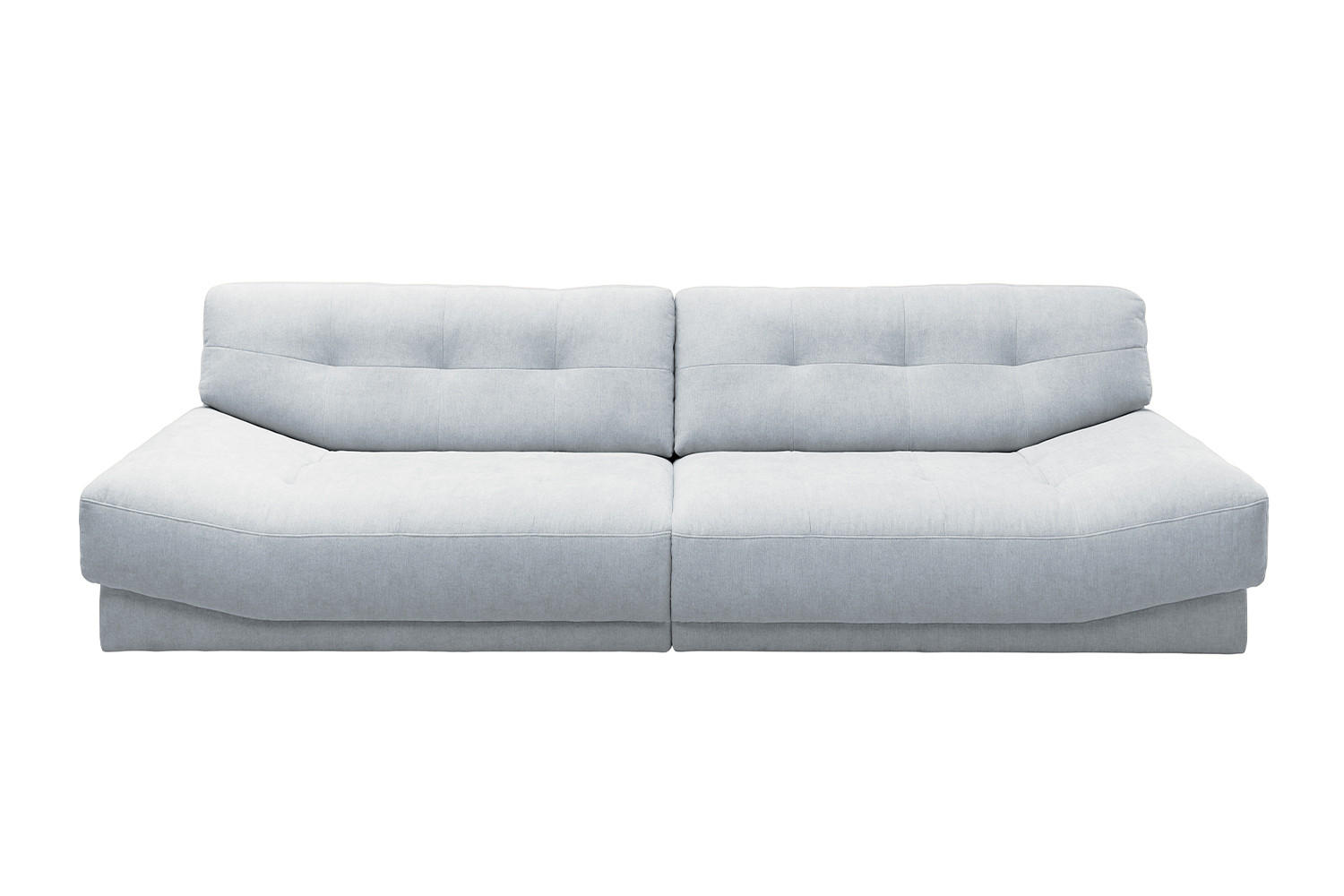 SOFA MOZZA Hellblau Webstoff - Schwarz/Hellblau, Kunststoff/Textil (298/83/123cm) - KAWOLA