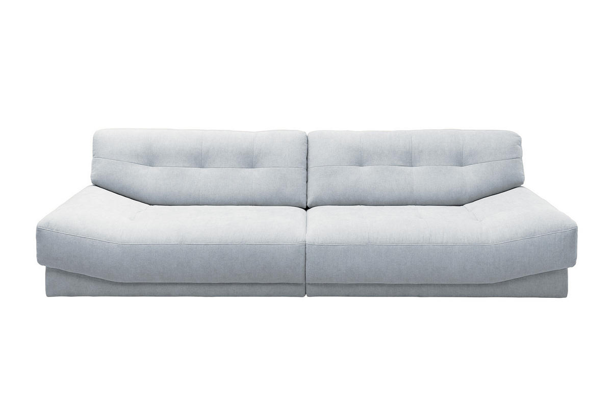 SOFA MOZZA Hellblau Webstoff - Schwarz/Hellblau, Kunststoff/Textil (298/83/123cm) - KAWOLA