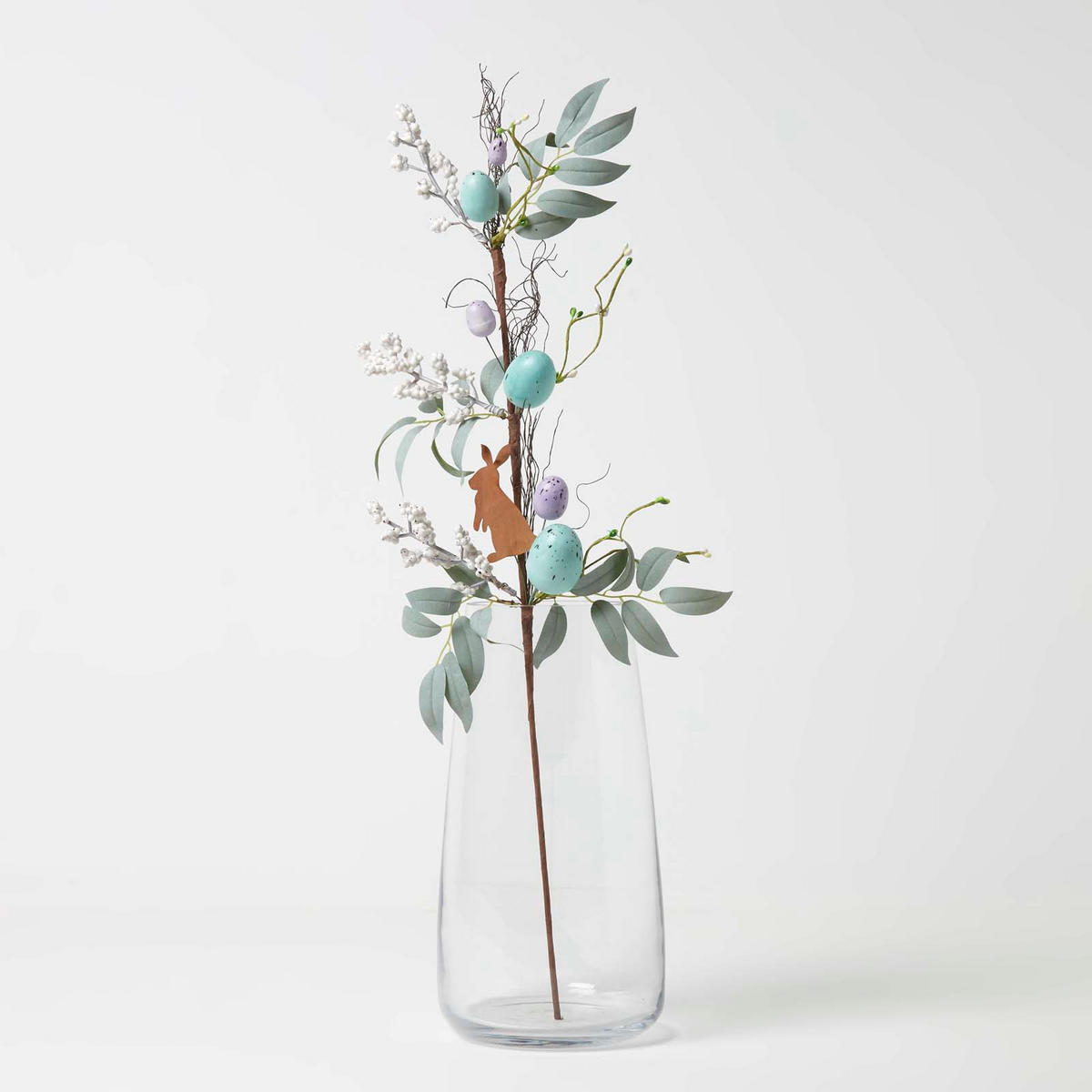 OSTERDEKO Zweig mit Eiern & Hase, 66 cm - Multicolor, Kunststoff (18/66/66cm) - Homescapes