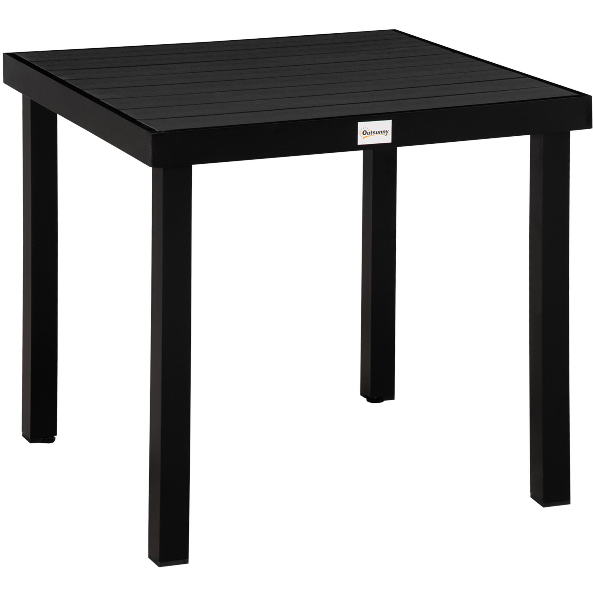 GARTENTISCH 78x78x74 cm Schwarze mit Holzoptik & Aluminiumrahmen - Naturfarben, Metall (78/78/74cm) - Modfu
