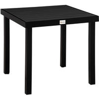 GARTENTISCH 78x78x74 cm Schwarze mit Holzoptik & Aluminiumrahmen - Naturfarben, Metall (78/78/74cm) - Modfu