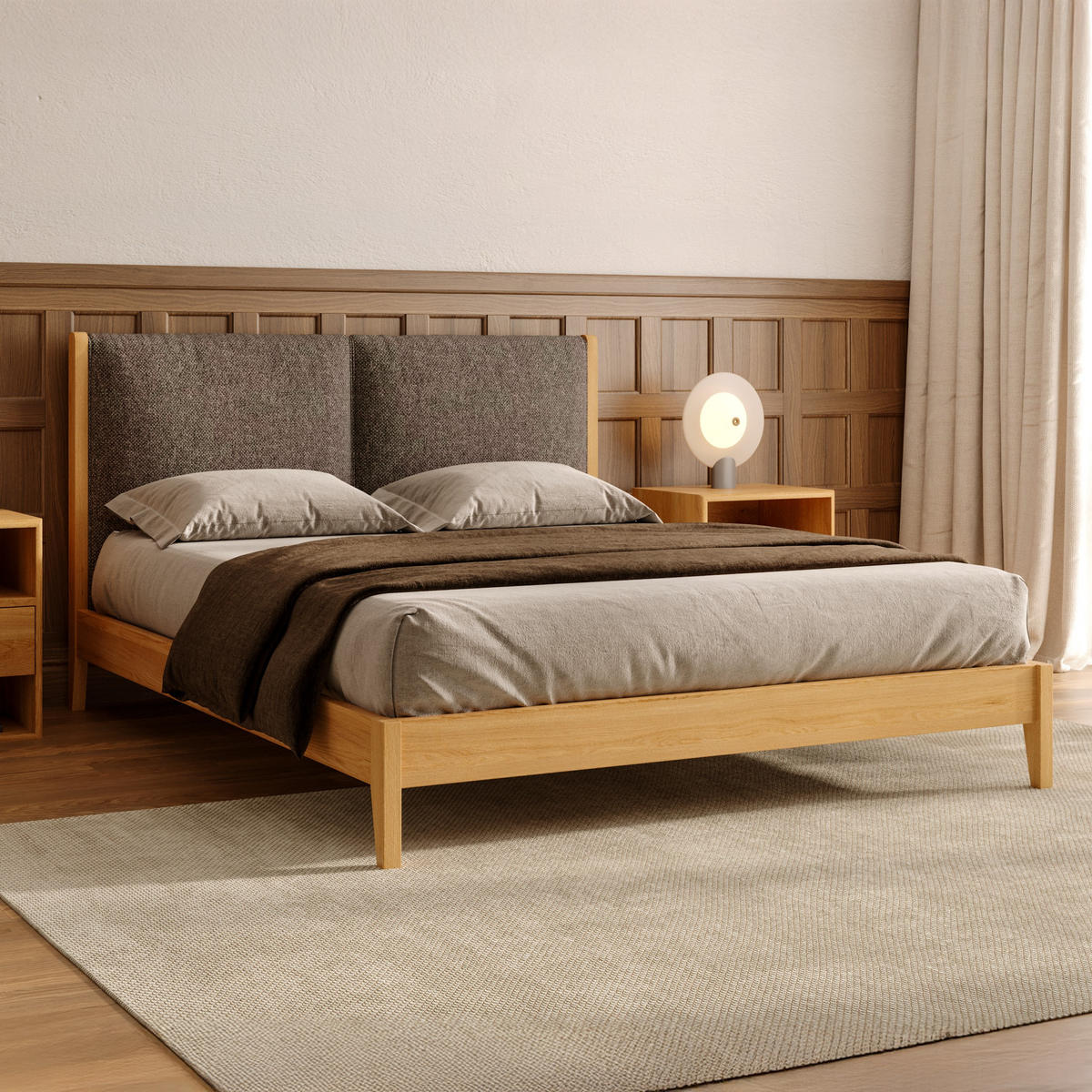 MASSIVHOLZBETT Vena aus Eiche 180x200 cm - Eichefarben/Braun, Holz (180/200cm) - Danzz