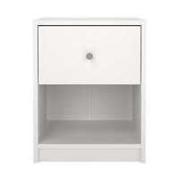 50. NACHTTISCH mit 1 Schublade und 1 Fach lise 37,9/30,1/48,4 cm - Weiß, Holzwerkstoff (30.1/48.4/37.9cm) - Calicosy