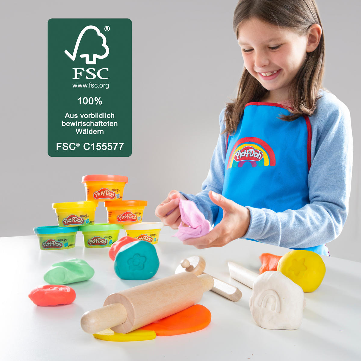 SCHULPULT MIT STUHL roba x Play-Doh - Weiß, Holzwerkstoff (55/58/49cm) - Roba