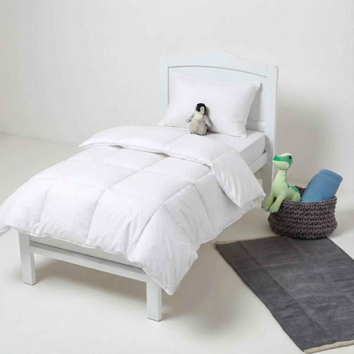 KINDERDECKE 120/150 cm, Gänsefedern & Daunen - Weiß, Textil (120/150cm) - Homescapes