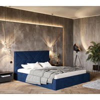 BETT Blau OLDO 1 Gepolstert 120x200 cm - Blau/Schwarz, Textil (120/200cm) - Sepro Meble