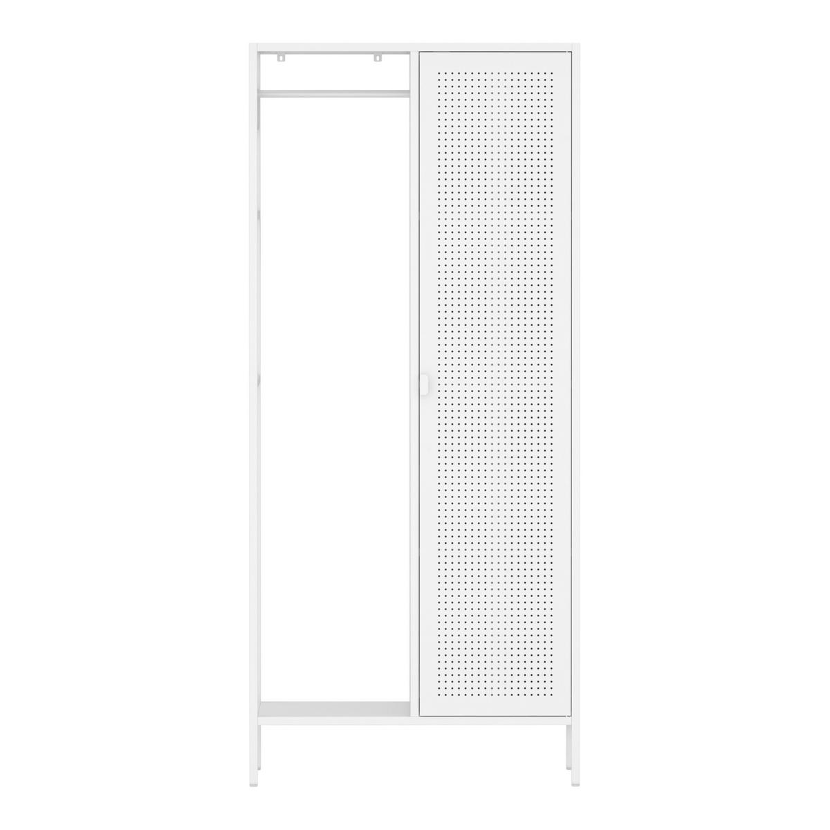 KLEIDERSCHRANK Puumala - Weiß, Metall (80/180/45cm) - [en.casa]