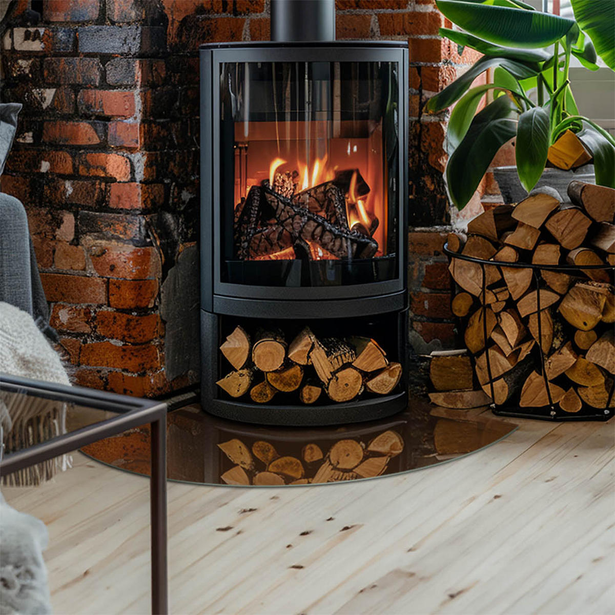 GLASPLATTE für Kamin 100x100 cm Braun - Braun, Glas (100/100/0.4cm) - ArtPrintCave