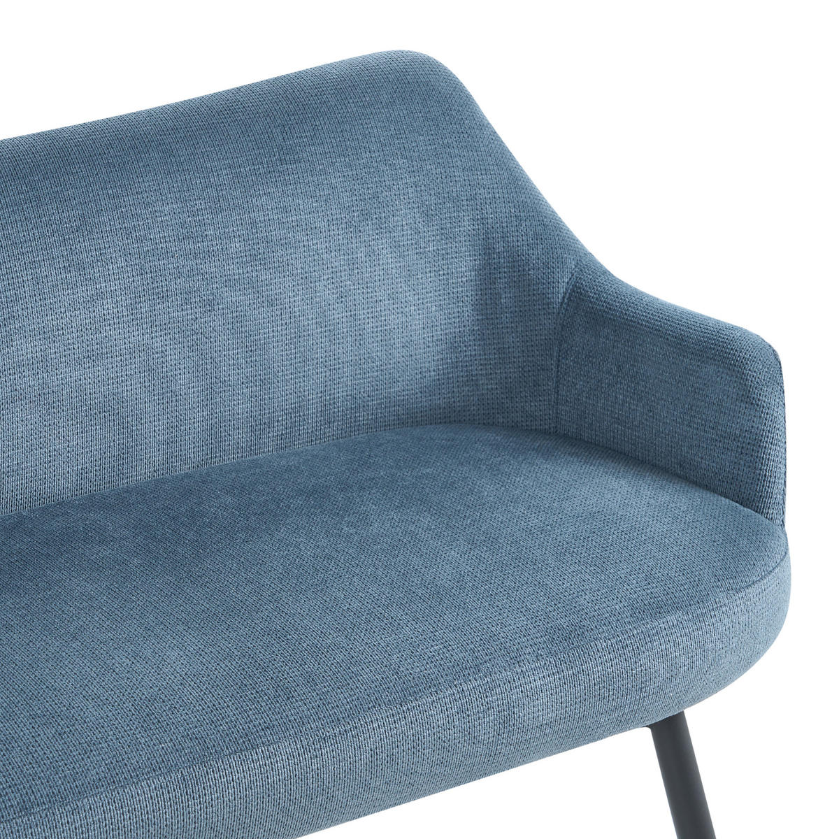 ESSZIMMERBANK 2-Sitzer Stoff Blau Arendal - Blau, Textil (134/79/58cm) - Beliani